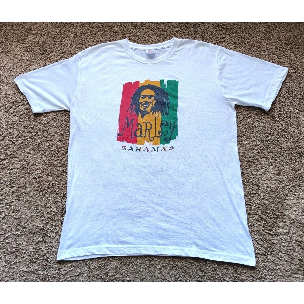 Bob Marley T-Shirt Men's Size XL Graphic Print White Shirt